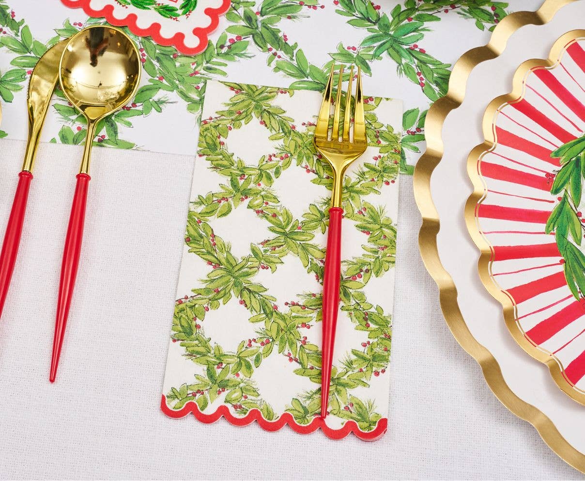 Ceramic Guest Towel Napkin Tray - Holly Berry