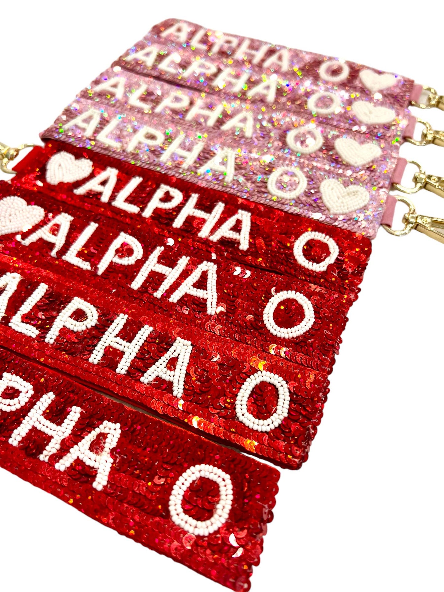 Sequin Sorority Heart Wristlets