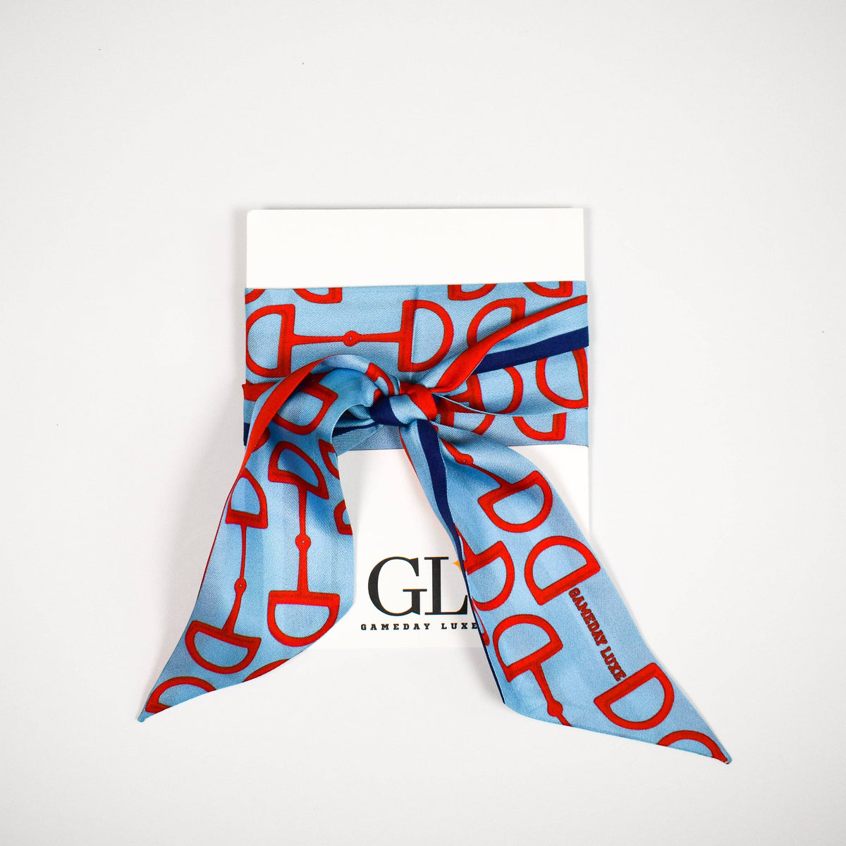 The Gameday Signature Scarf- Light Blue & Red