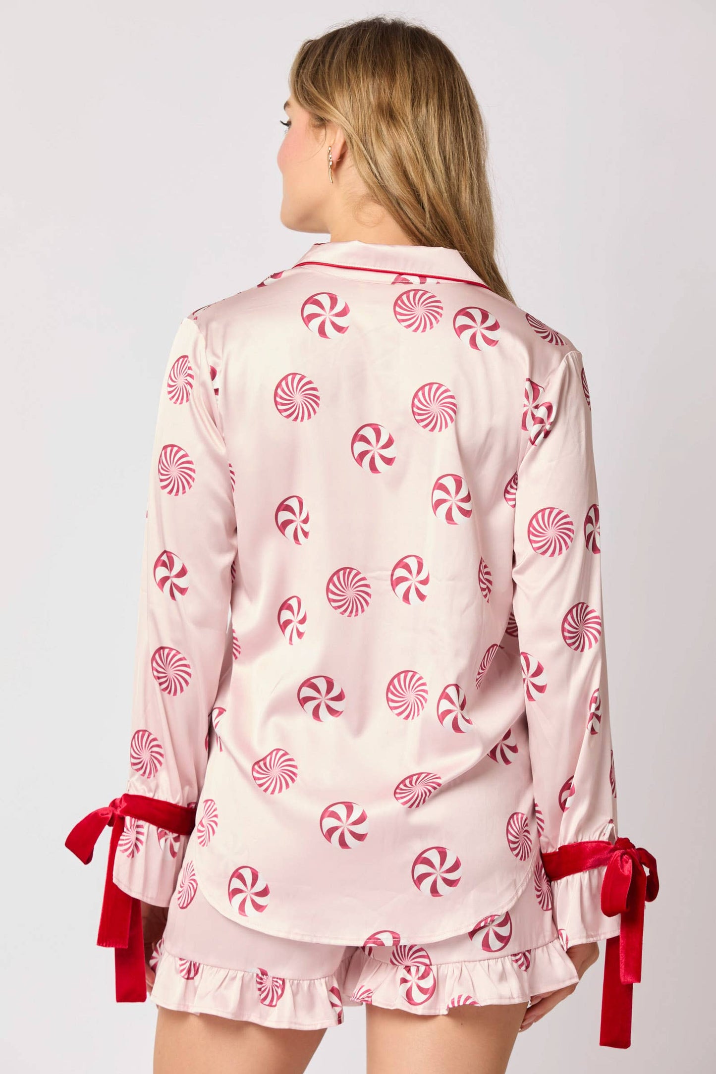 Long Sleeve Satin Pajama Top