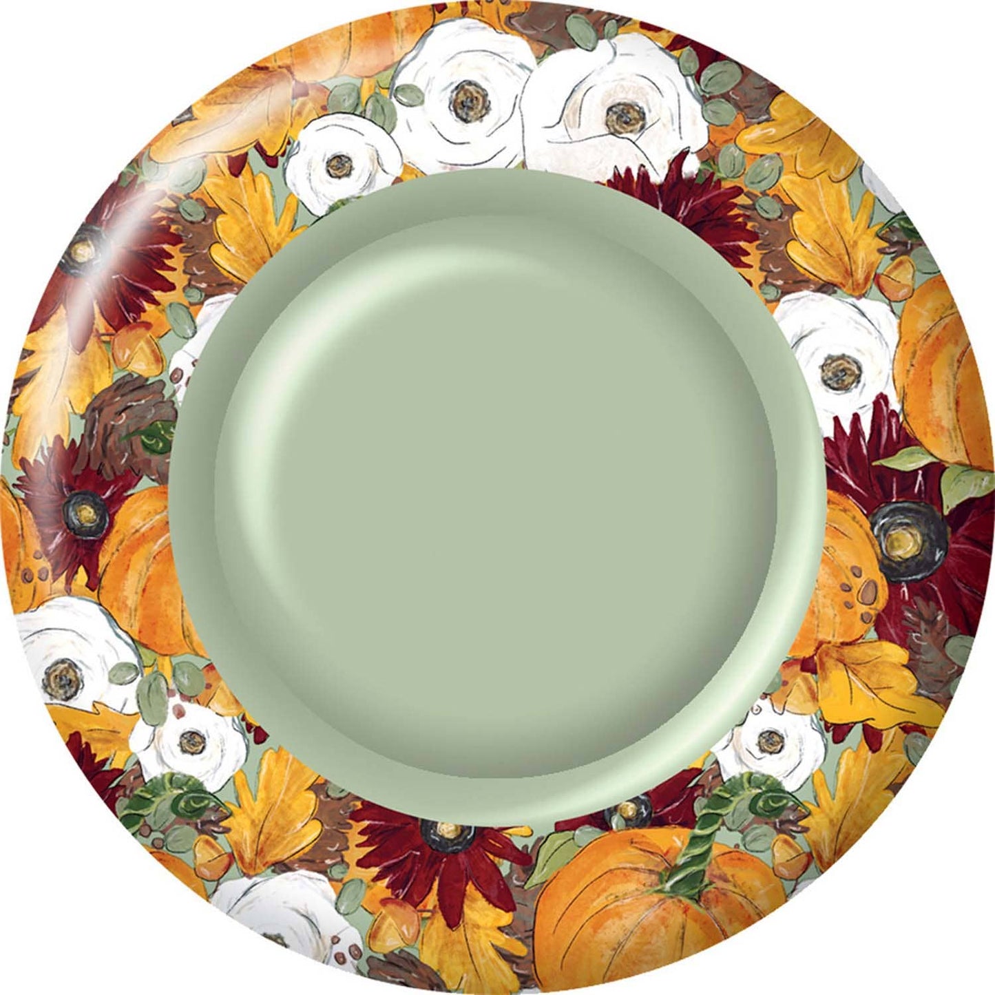 10.5" Round Paper Plates Fall Foliage