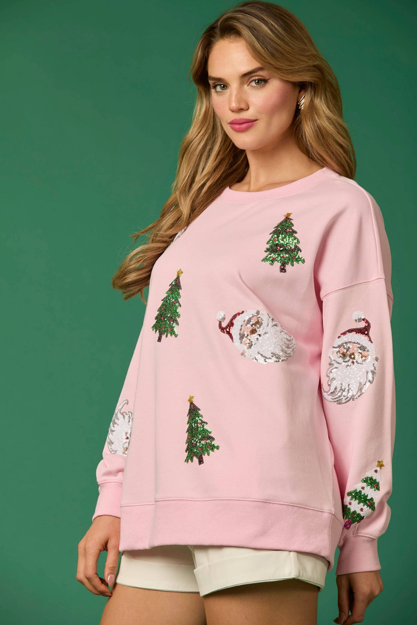 Santa & Xmas Tree Sequin Pull Over - Preorders