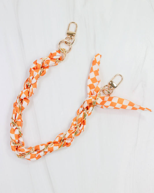 Serafina Scarf Purse Chain - Orange Check