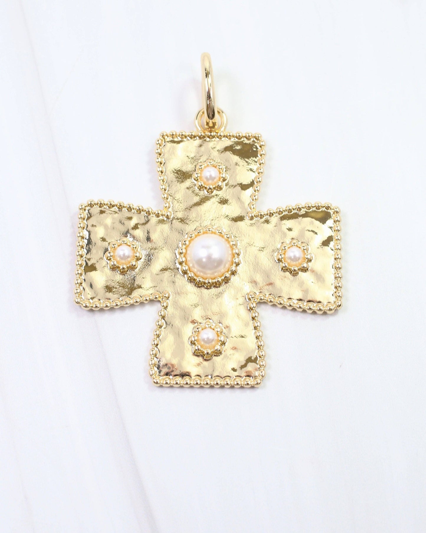 Cayce Large Cross Charm Gold