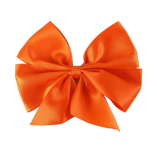 Orange Satin Bow Hair Clip