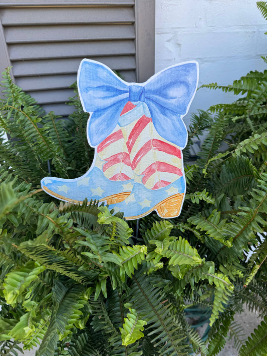 Yeehaw USA Boot Door Hanger or Yard Sign