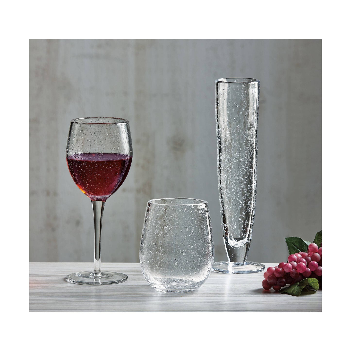 Bubble Glass Tall Wine Glass - Clear