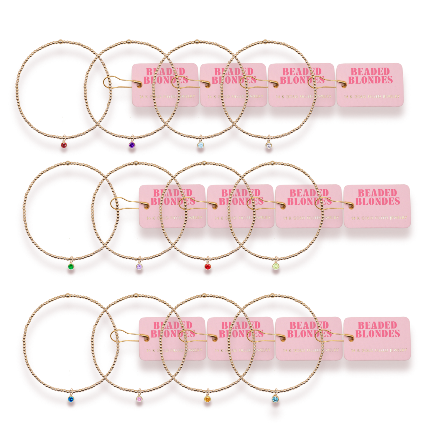 Beaded Blondes Birthstone Charm Bracelets