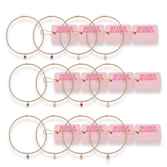 Beaded Blondes Birthstone Charm Bracelets