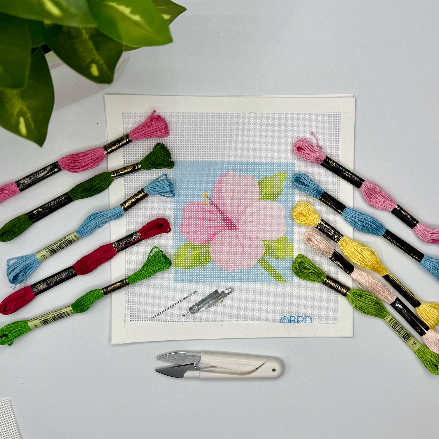 Hibiscus Flower Needlepoint Kit