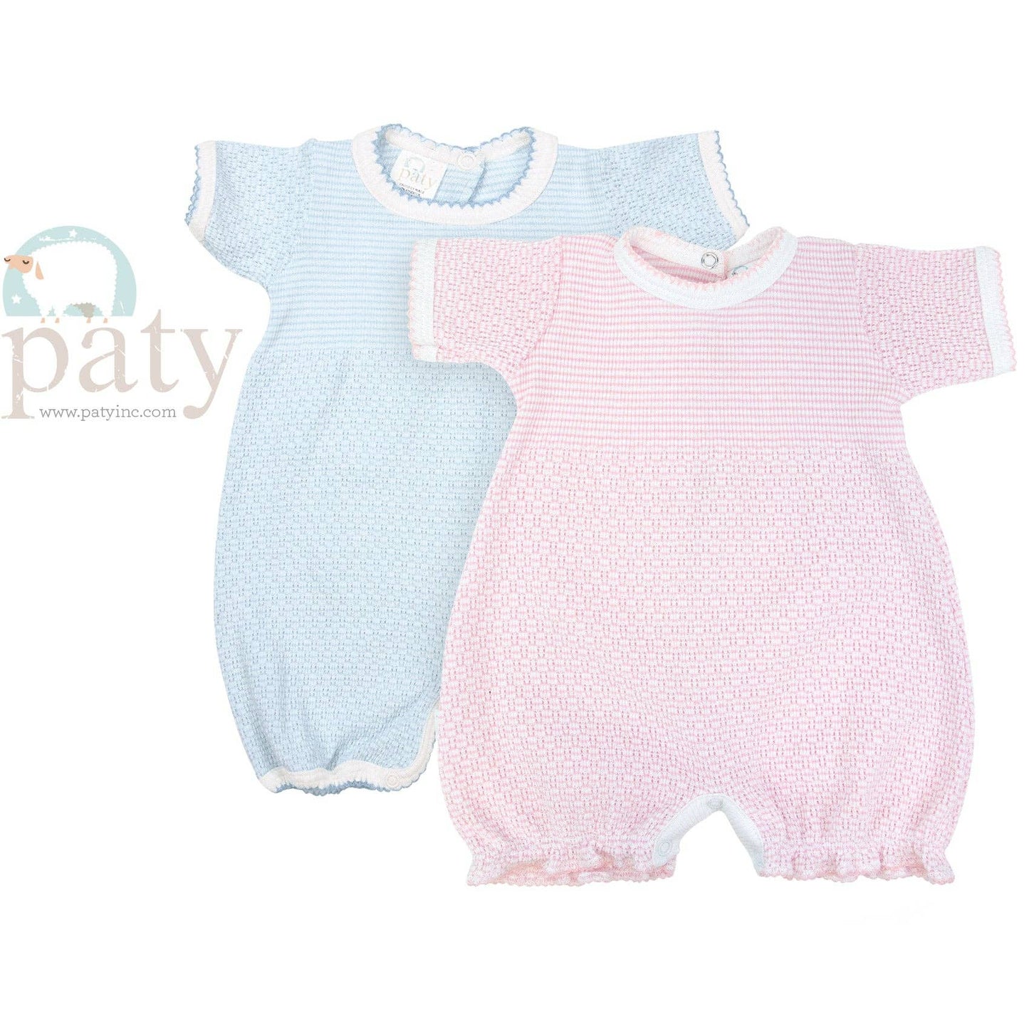 Paty Knit Baby Girl Bubble with Ruffle Hem in Solid Colors
