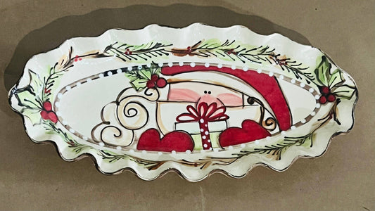 Heartfelt Traditions Long Oval Tray (Santa Holly - 2025 Christmas Collection)