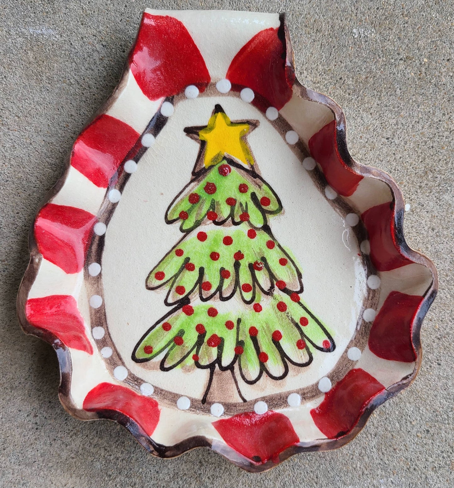 Spoon Rest (Tree Red Dots)