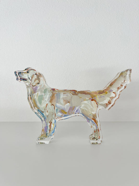 "Golden Retriever Light" Acrylic Shelfie