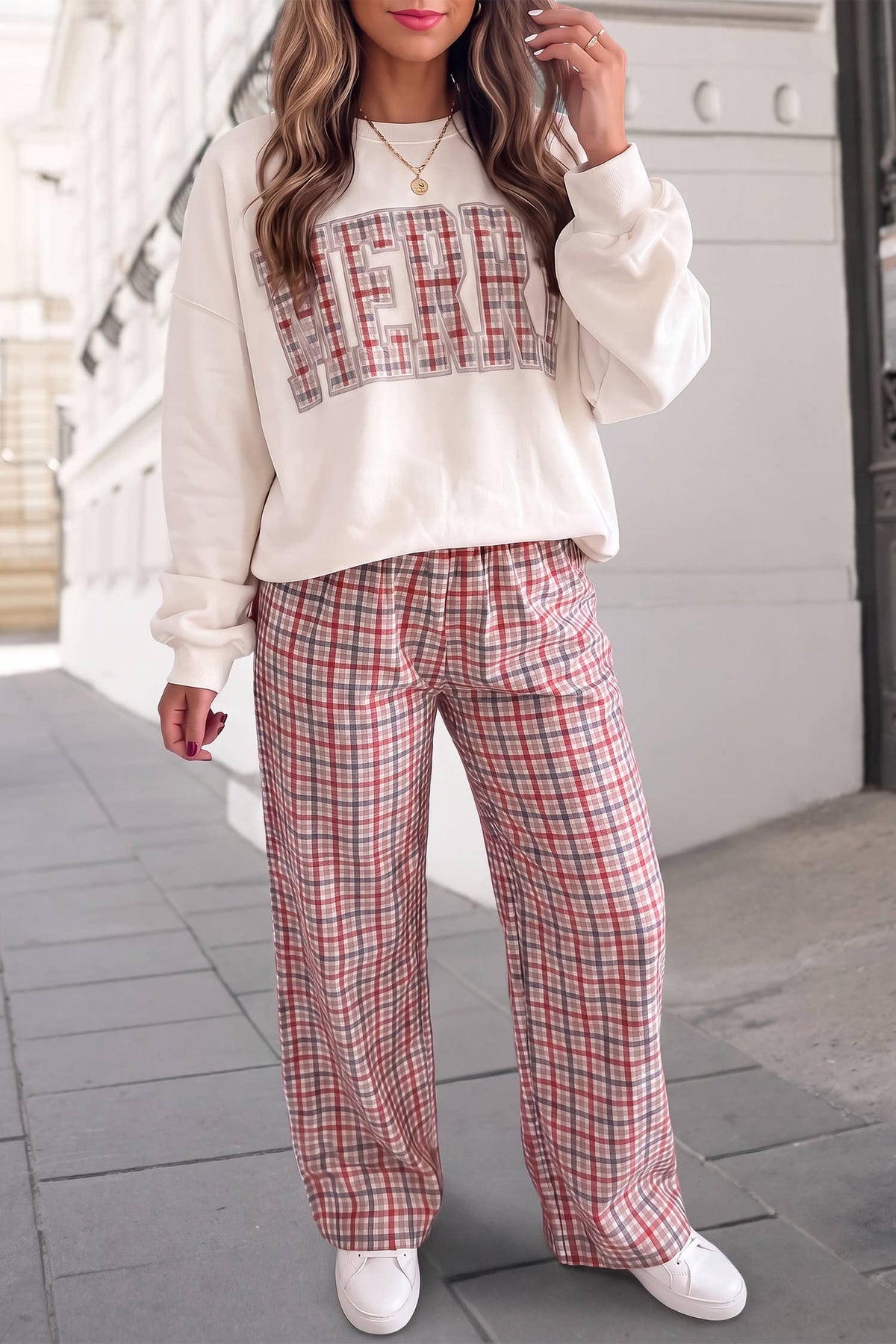 MERRY Plaid Sweatshirt & Pants (Sold Separately)  | S-XL
