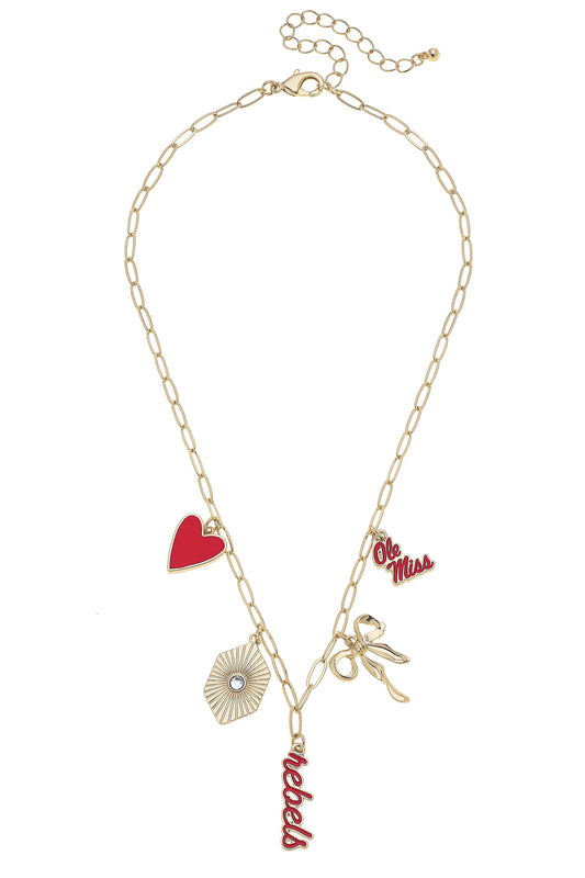 Ole Miss Rebels Paper Clip Charm Collector Necklace