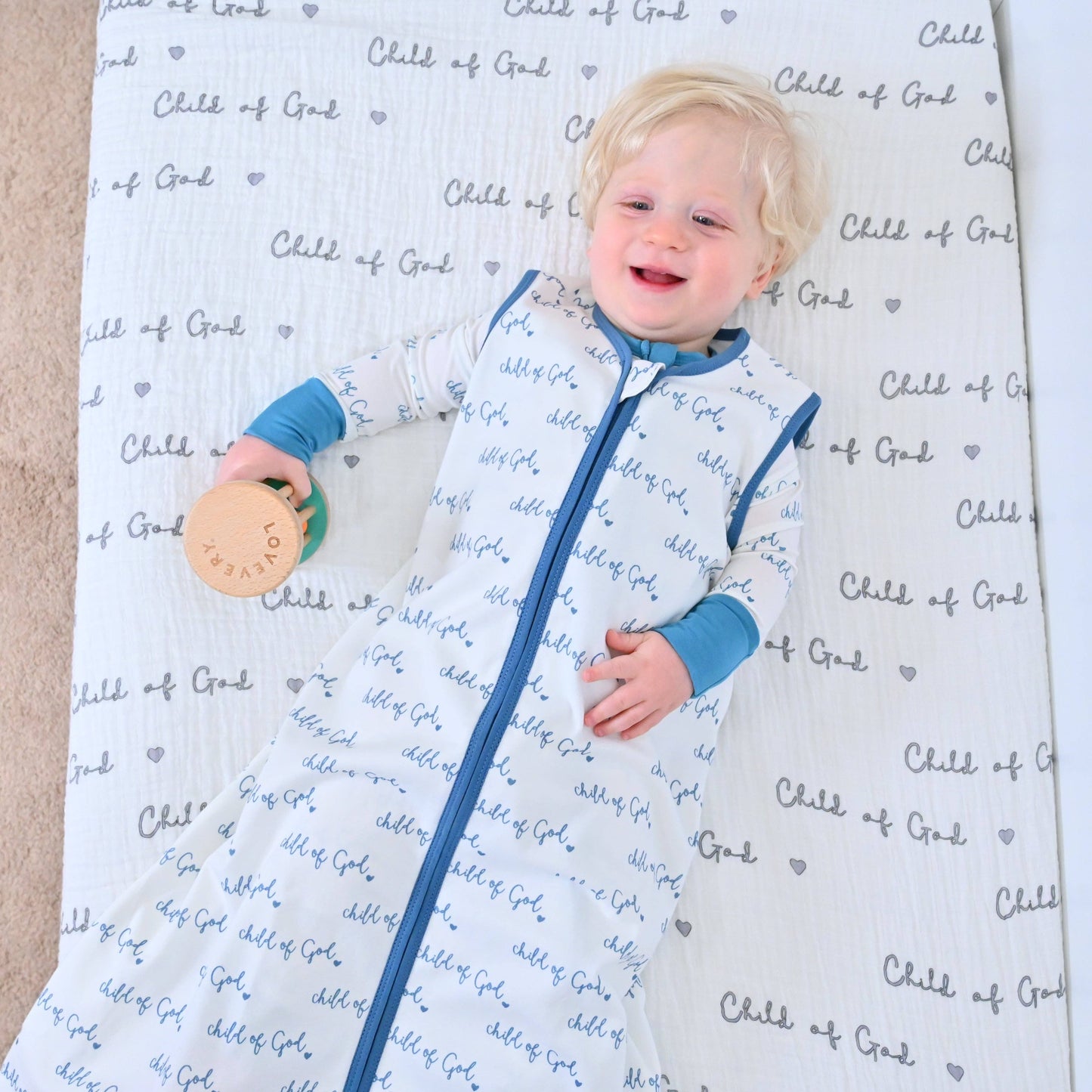 Organic Cotton Sleep Sack - Blue Child of God