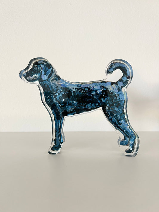 "Black Labradoodle" acrylic shelfie