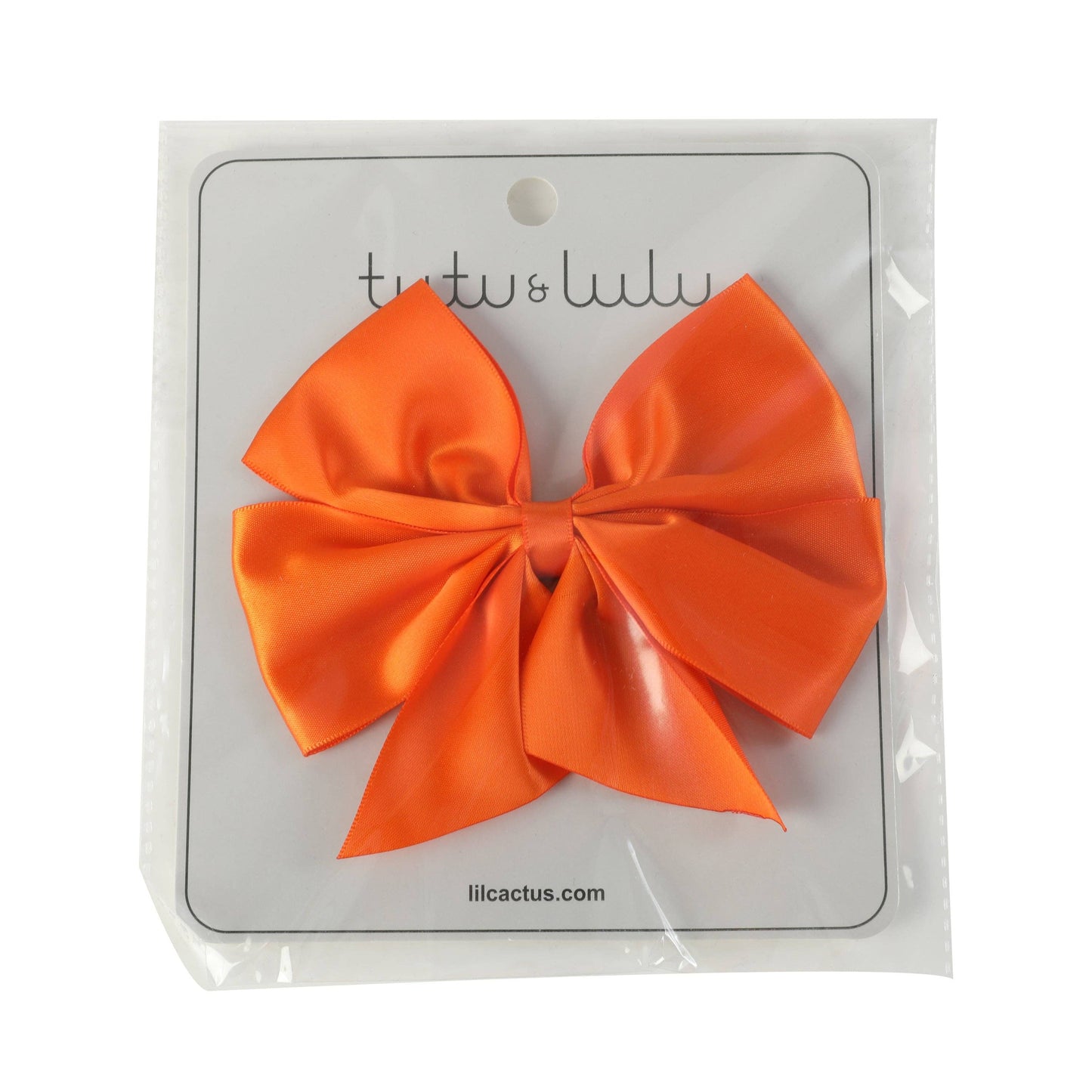 Orange Satin Bow Hair Clip