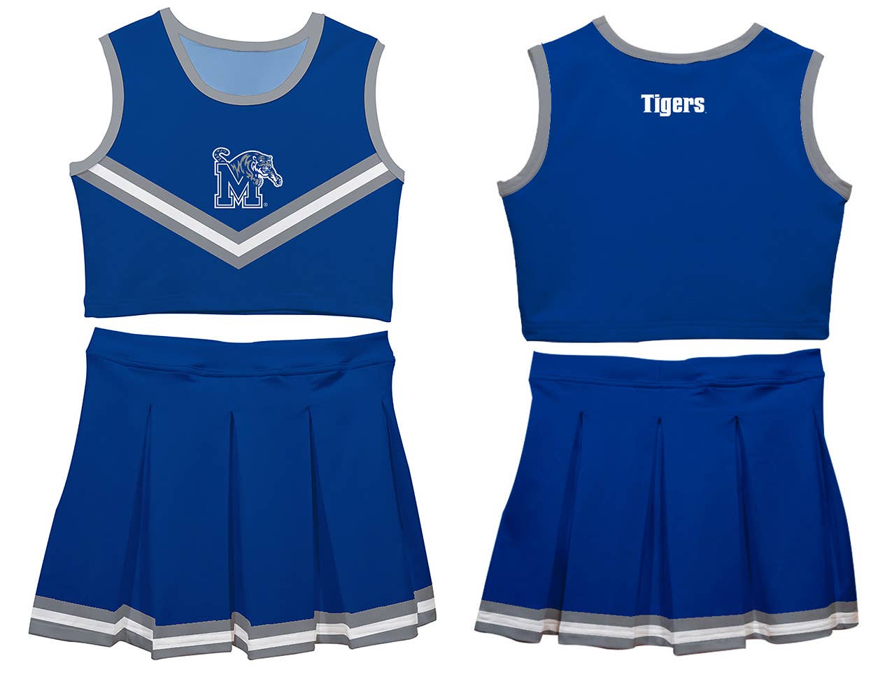 Memphis Tigers Blue Sleeveless Cheerleader Set