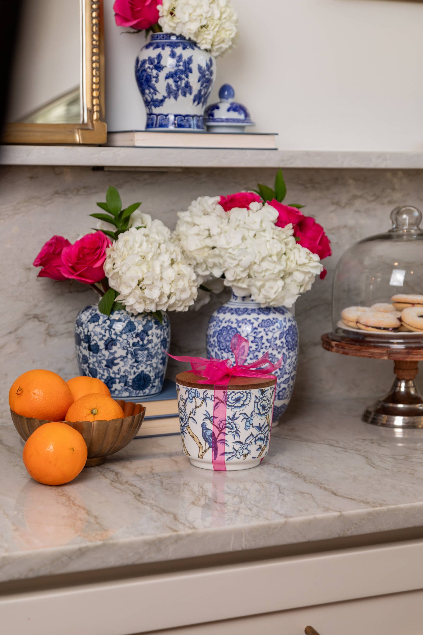 New! Classic Linen Patterned 3 Wick Candle