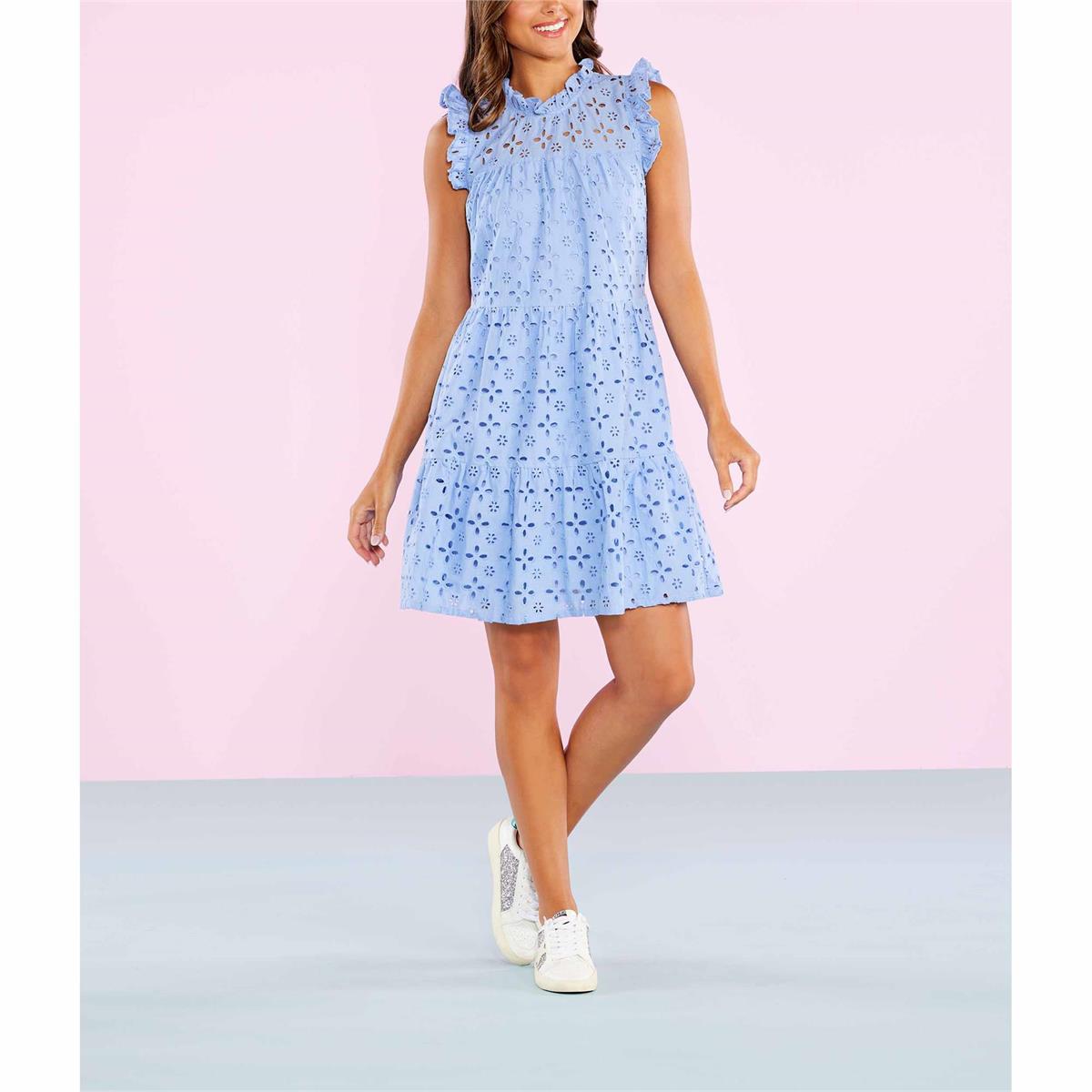 Periwinkle Lula Eyelet Dress