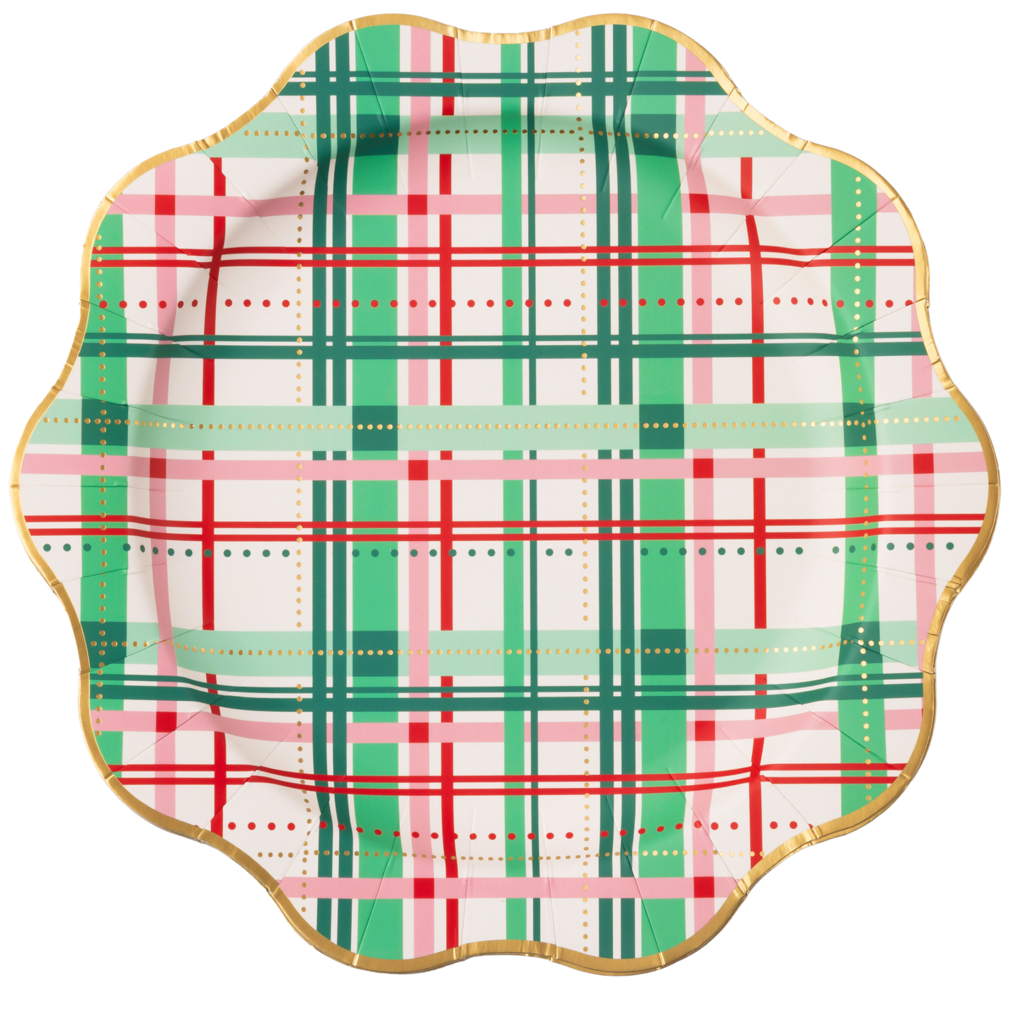 CHRISTMAS PLAID DINNER PLATES - 8/Pkg