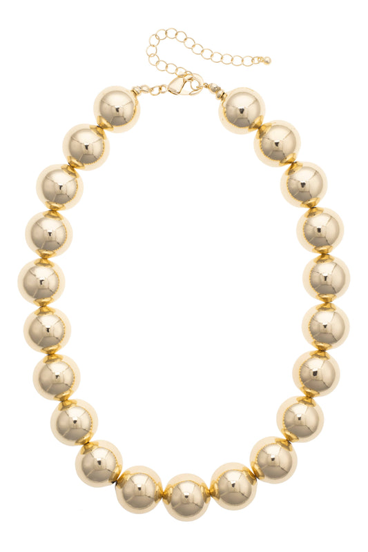 Marjorie Beaded Gold Necklace