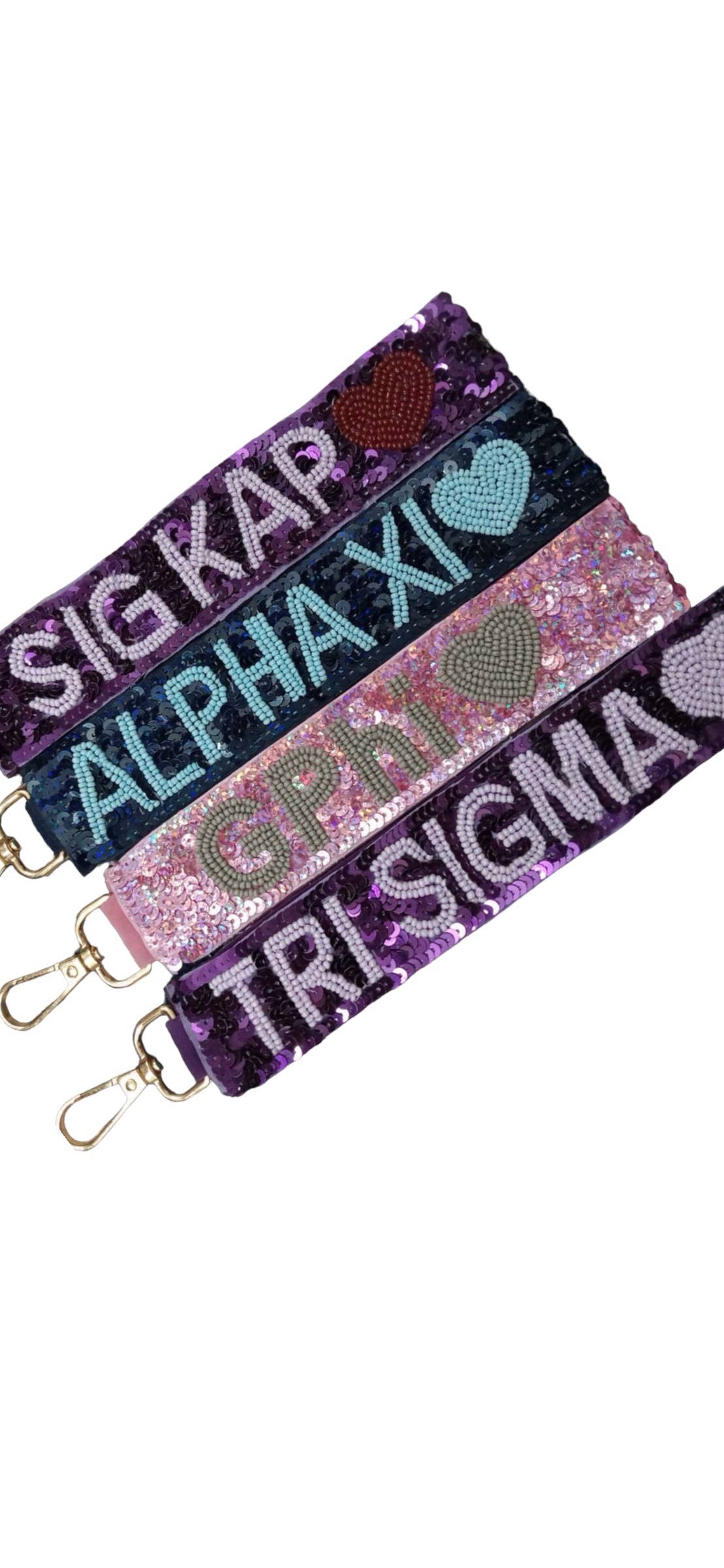 Sequin Sorority Heart Wristlets