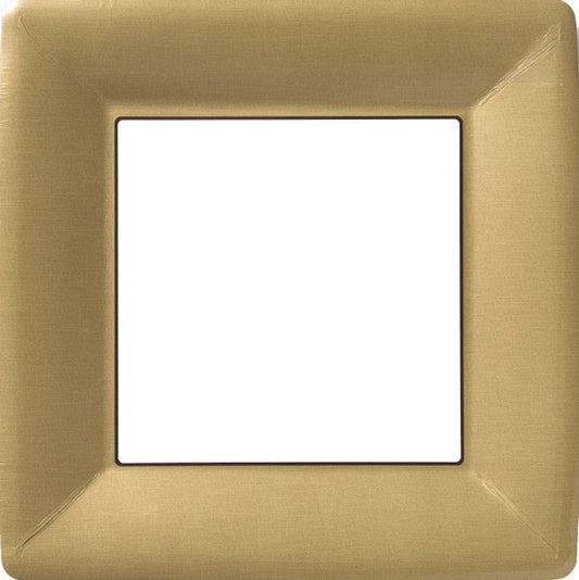 10" Square Paper Plates Gold