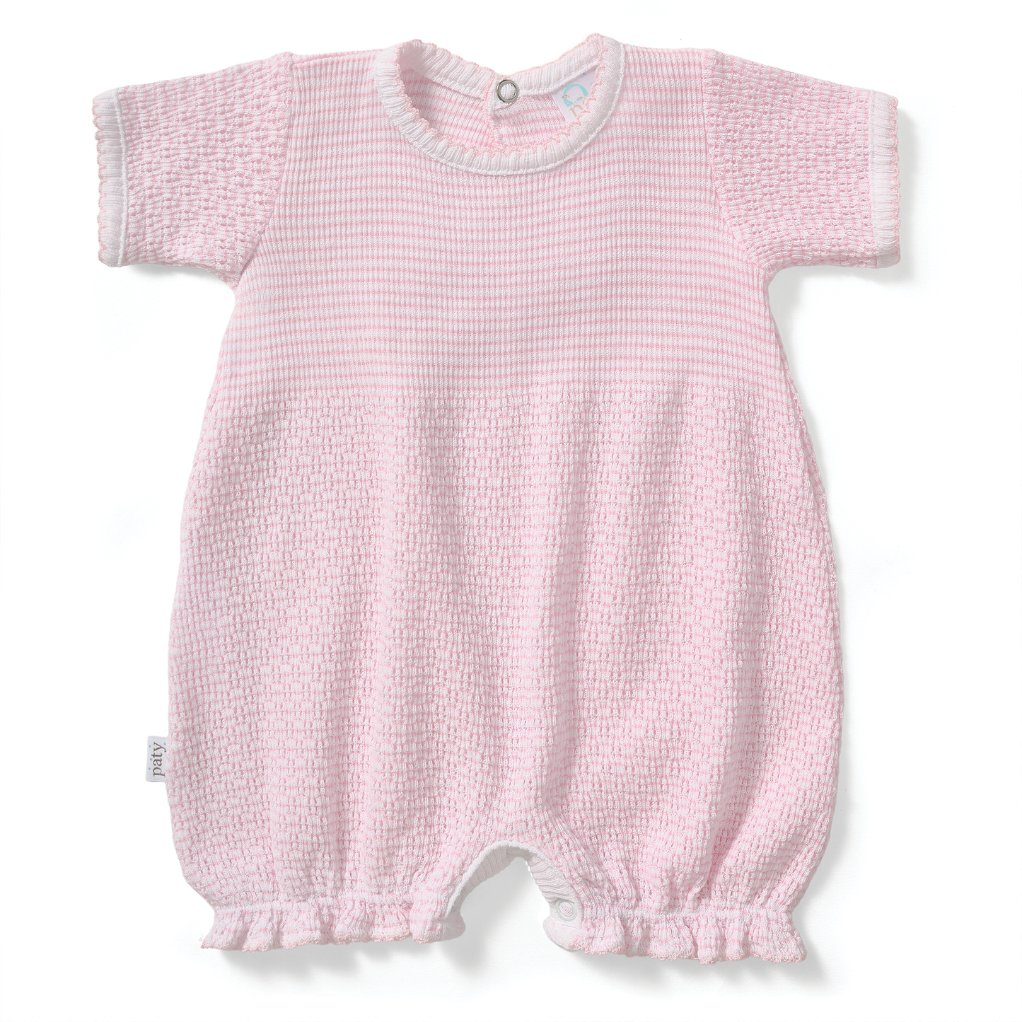 Paty Knit Baby Girl Bubble with Ruffle Hem in Solid Colors