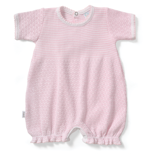 Paty Knit Baby Girl Bubble with Ruffle Hem in Solid Colors