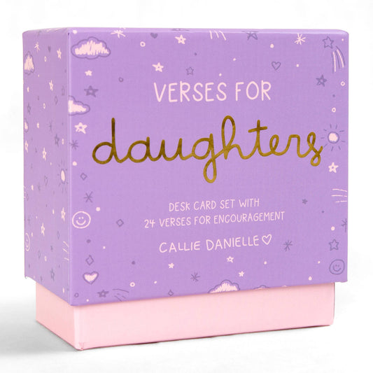 Verses for Daughters – Bible Verse Card Set + Display Stand