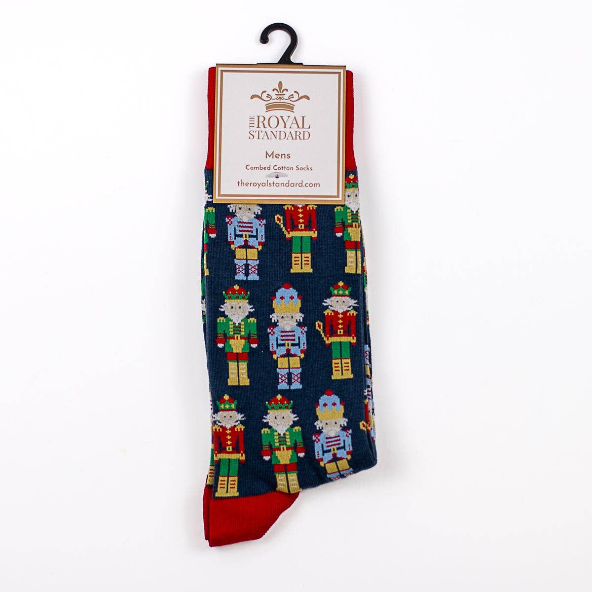 Men's Nutcracker March Socks   Navy/Red   One Size