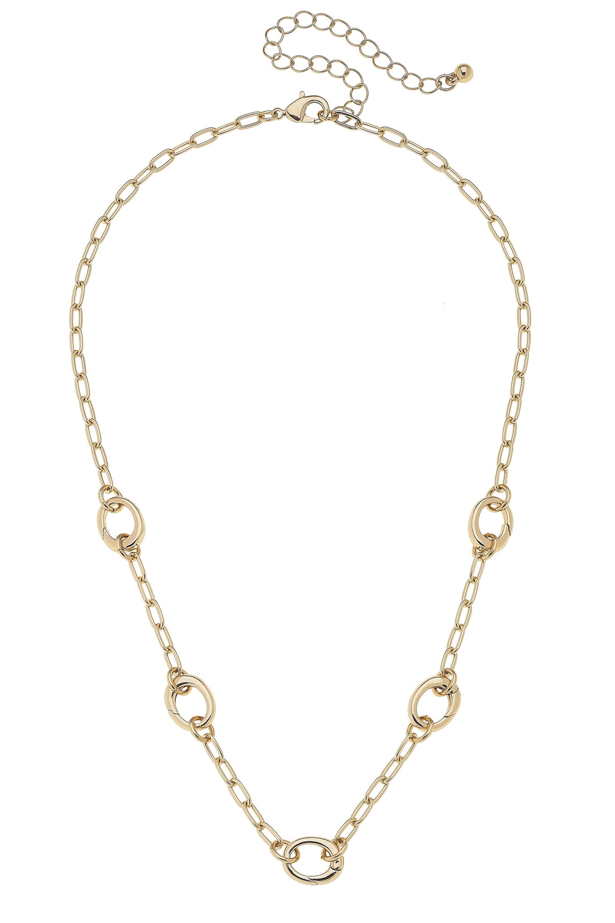Sierra Dainty Charm Collector Necklace in Shiny Gold