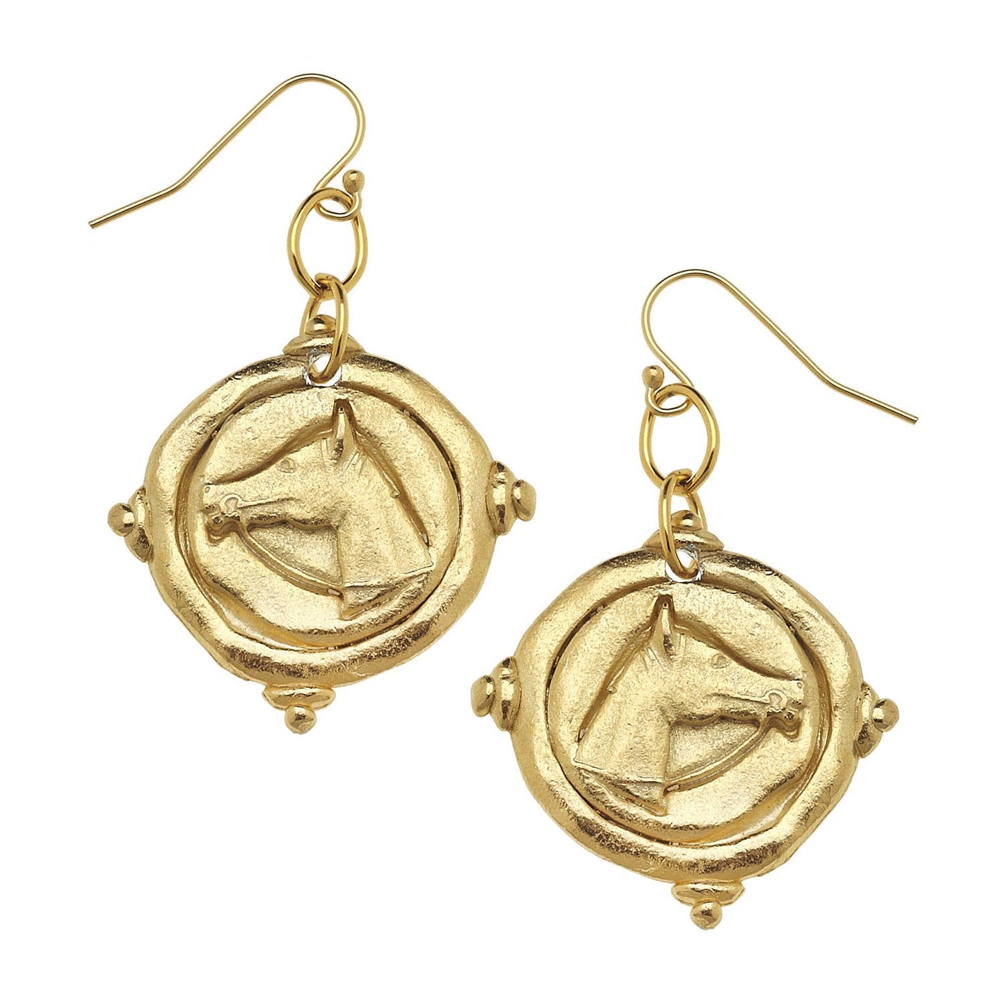 Susan Shaw Gold Horse Head Earrings