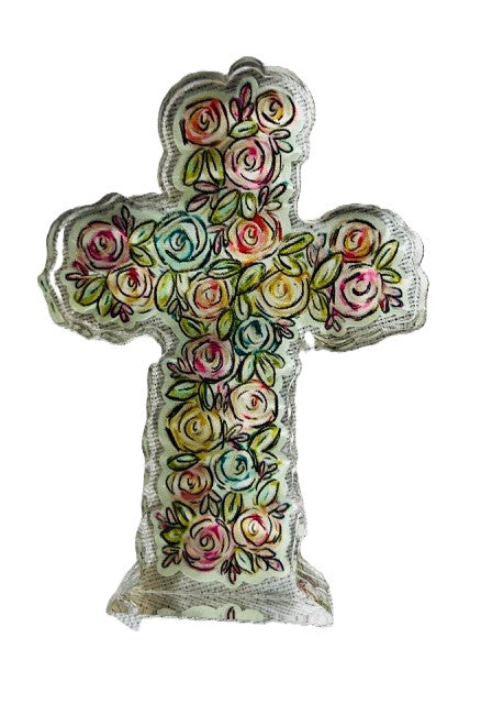 Floral Acrylic Cross