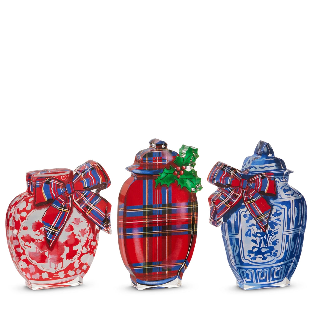 6" Dressed in Plaid Chinoiserie Acrylic Cut Outs ( 3 Styles )