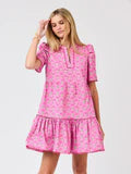 Adelyn Deco Lilies Fuchsia Dress