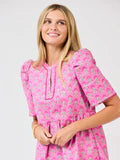 Adelyn Deco Lilies Fuchsia Dress