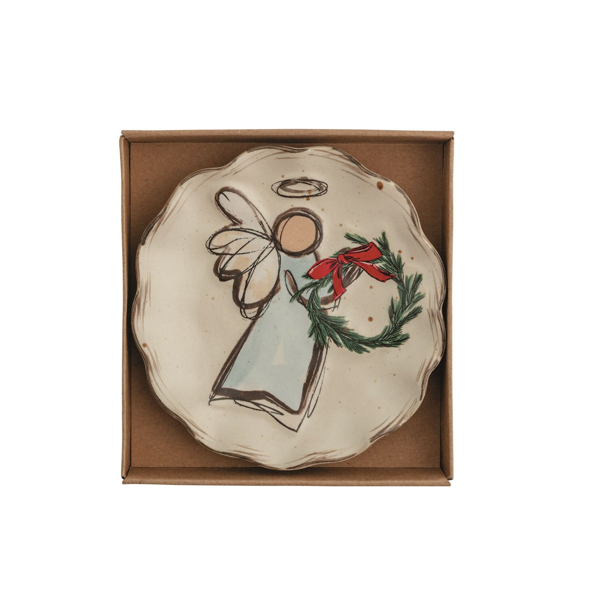 Scalloped Christmas Tidbit Plate ( 3 Designs )