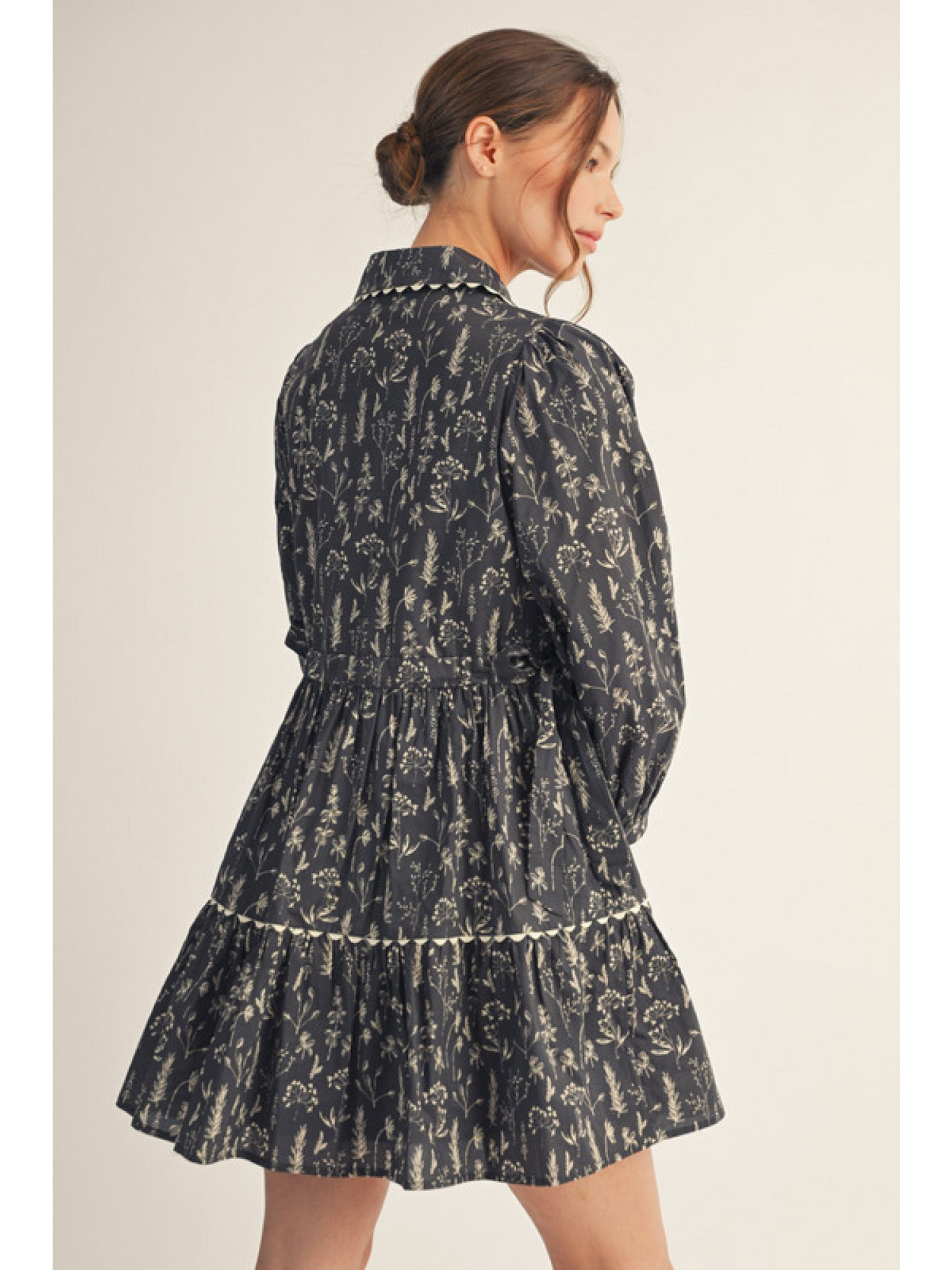 Ash Gray Fun Floral Dress