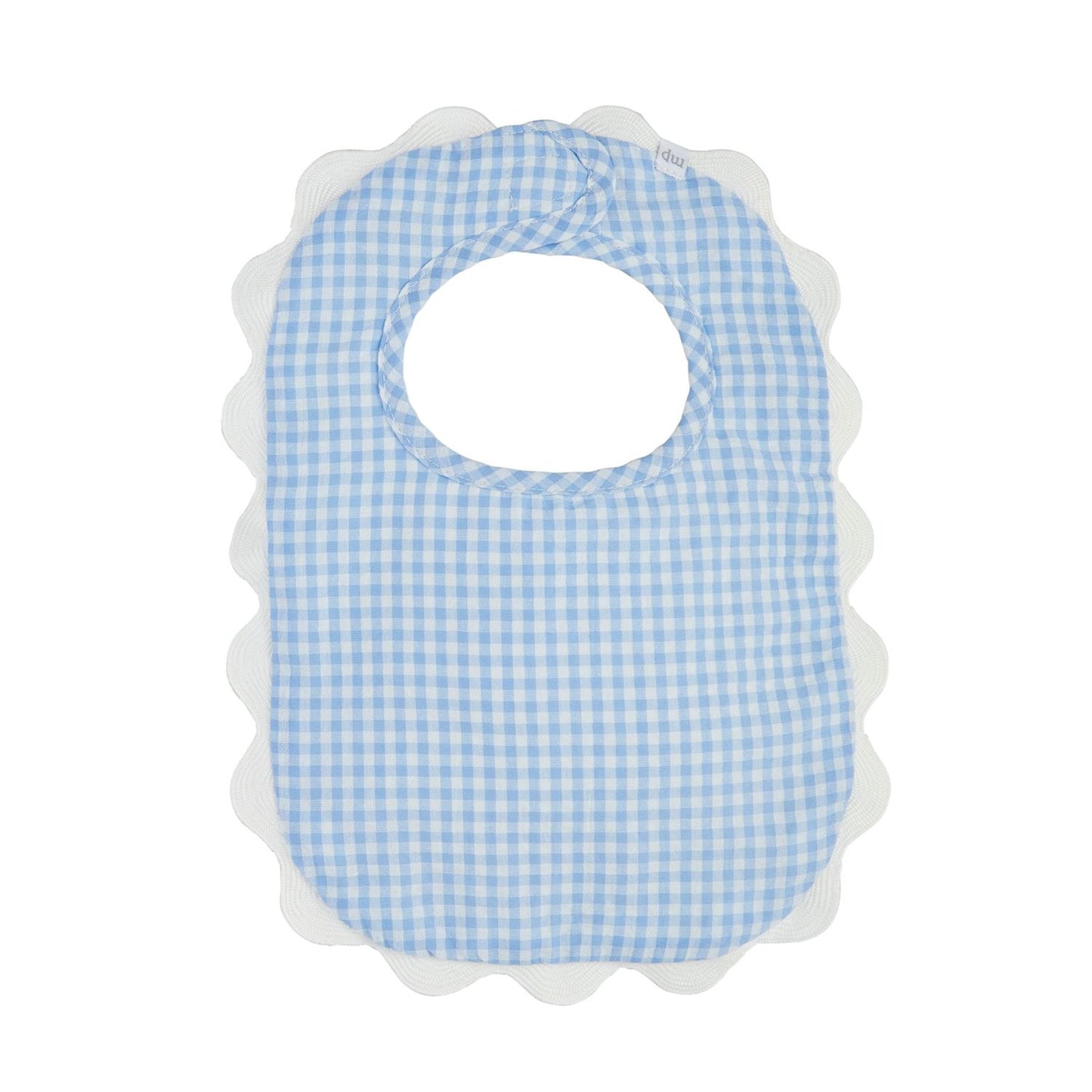 Gingham & Seersucker Scalloped Bibs (Pink & Blue)