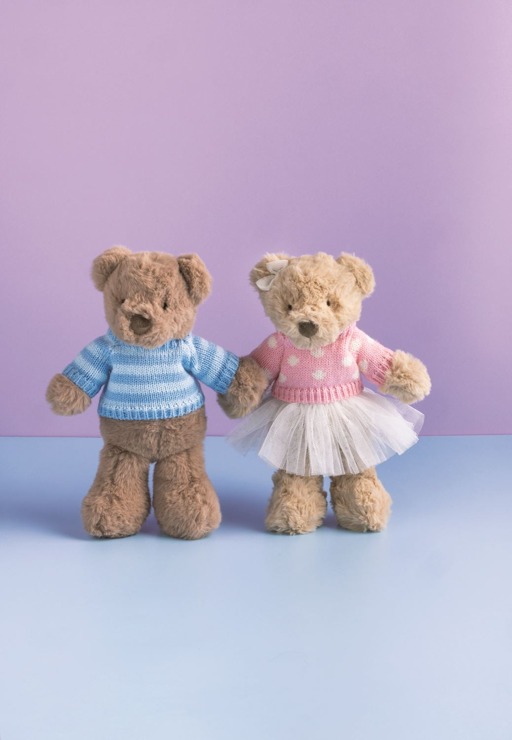 Monogram Plush Baby Bear ( Blue Stripe Boy or Pink Polka Dot Girl )