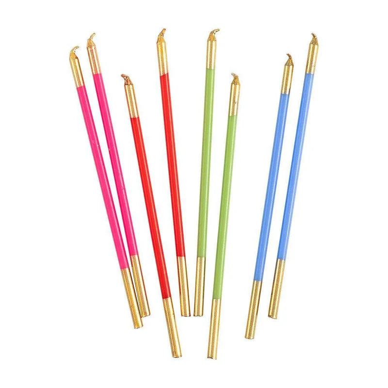 Slim Birthday Candles in Mixed Brights