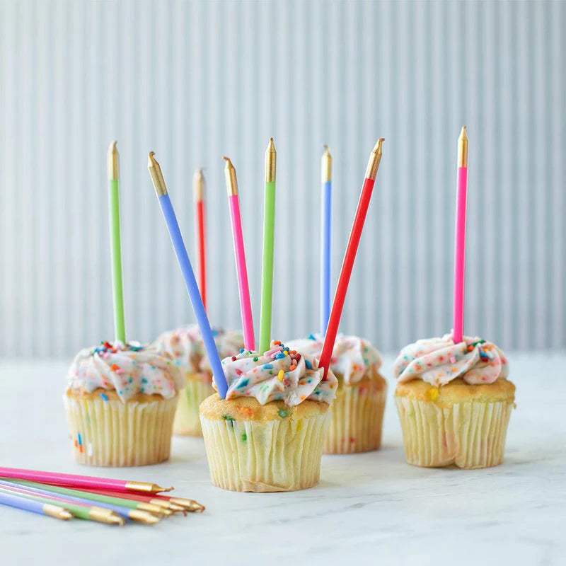Slim Birthday Candles in Mixed Brights