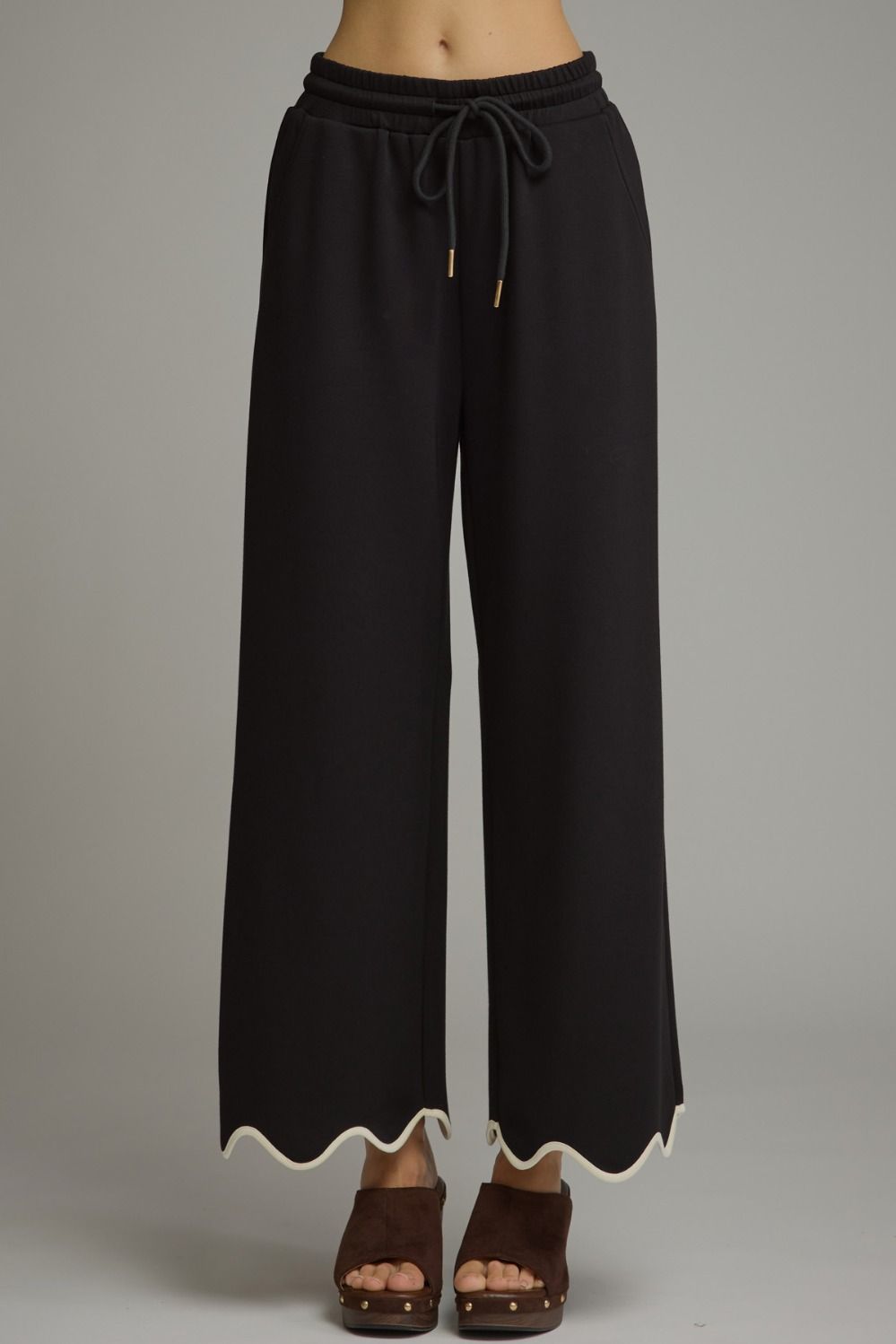 The Suzie Scallop Pant (Brown or Black) Matching Top Available