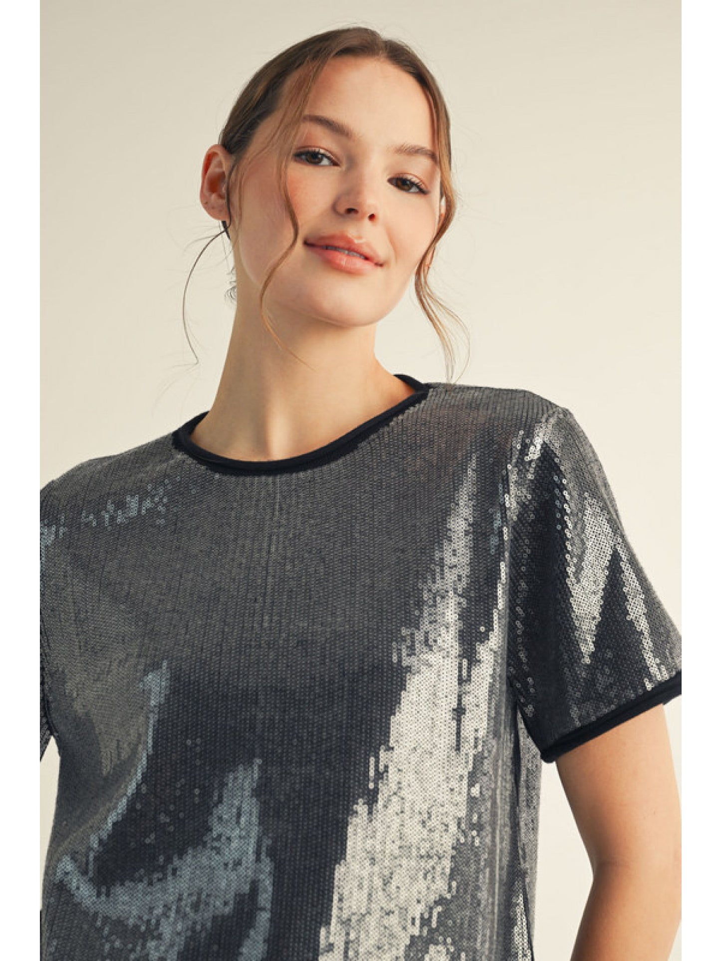 Jodifl Black Sequins Top