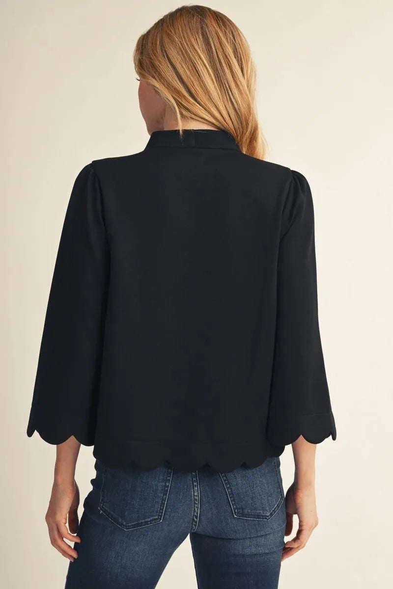 The Gwendolyn Fall Scallop Edge Top ( 3 Colors )