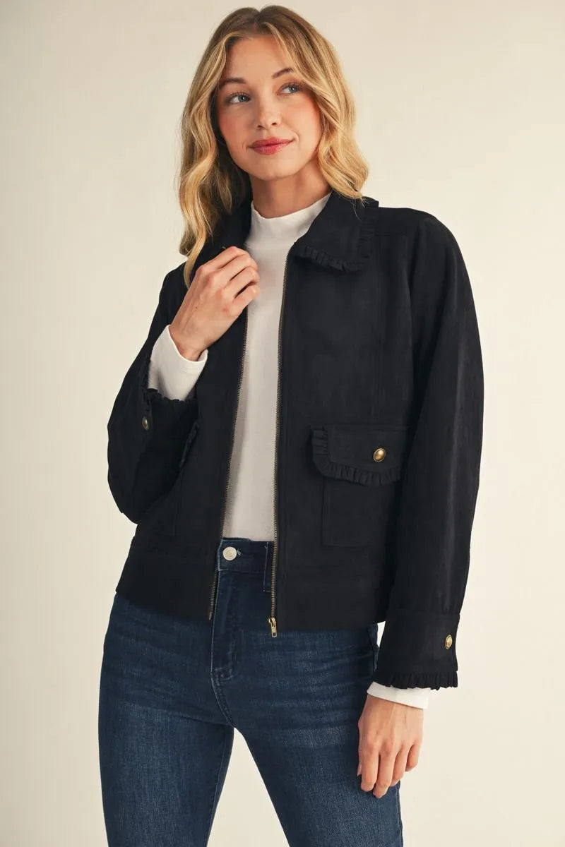 The Catherine Suede Style Jacket ( Black or Camel )